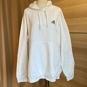 Adidas Men’s White Pullover Hoodie Logo Sweatshirt 2XLT Tall